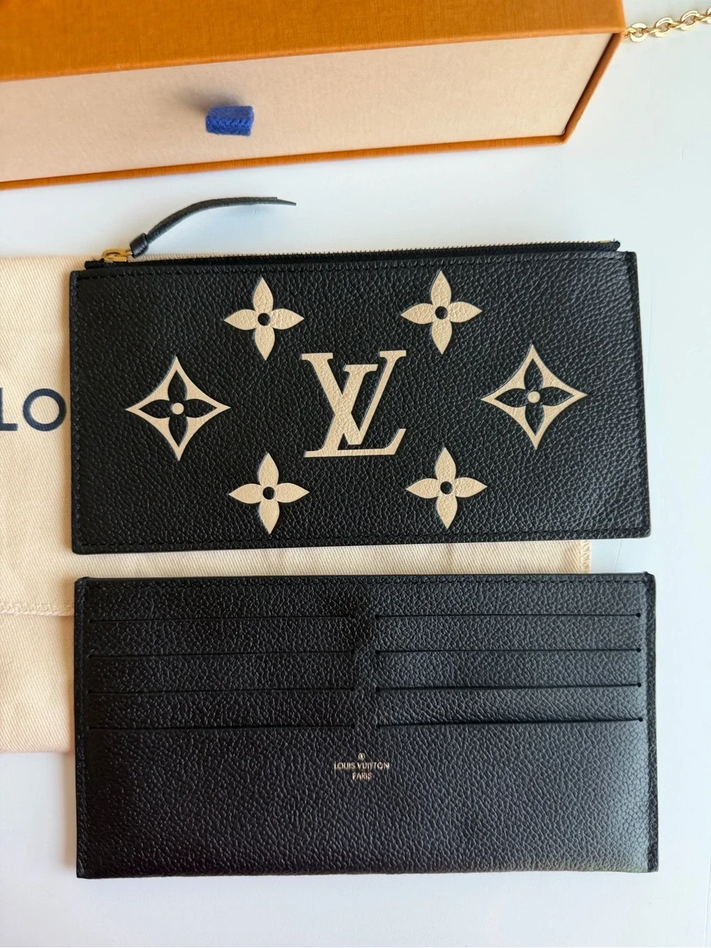 Authentic Louis Vuitton Felicie Pochette Bicolor Black Noir & Cream Crossbody